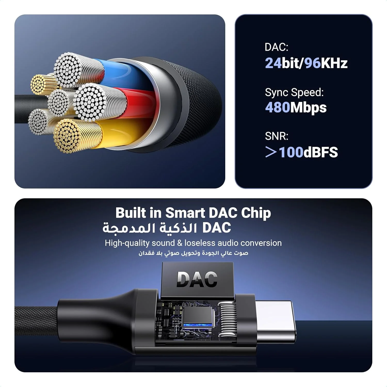 آداپتور USB C به 3.5 میلی متری UGREEN، آداپتور هدفون آیفون 16، DAC USB C به Aux 3.5 میلی متری به جک Type C با روکش بافته شده سازگار با سری آیفون 16، آیپد پرو، گلکسی S22 S23 Ultra (مشکی) آداپتور USB C به 3.5 میلی متری UGREEN، آداپتور هدفون آیفون 16، DAC USB C به Aux 3.5 میلی متری به جک Type C با روکش بافته شده سازگار با سری آیفون 16، آیپد پرو، گلکسی S22 S23 Ultra (مشکی)