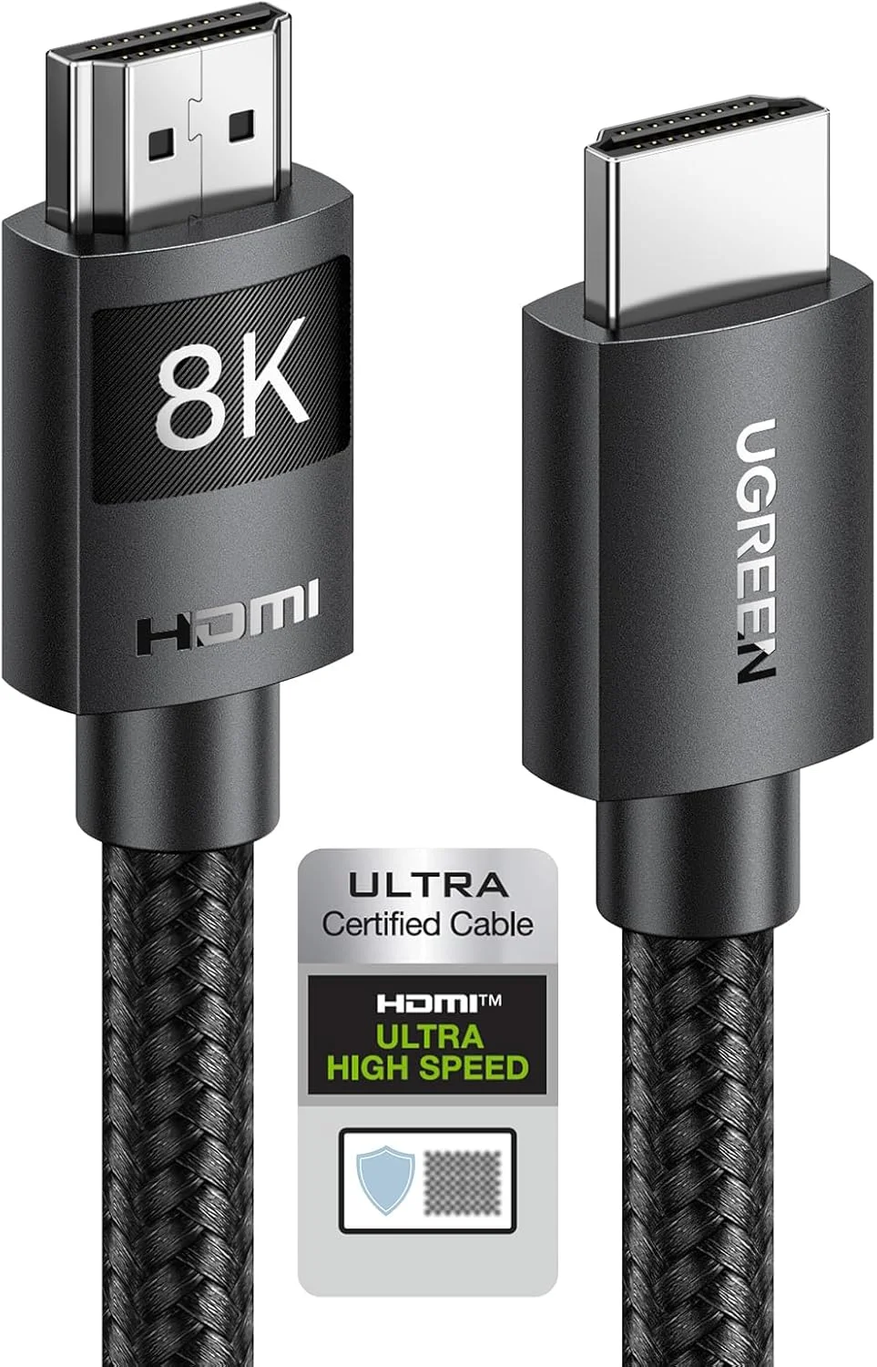 کابل HDMI یوگرین 2 متری 8K HDMI 2.1 سرعت بالا Ultra HD 48Gbps 8K@60Hz سیم بافته شده eARC Dynamic HDR Dolby Vision سازگار با MacBook Pro PS5 Switch TV Xbox Roku UHD TV Blu-ray Projector