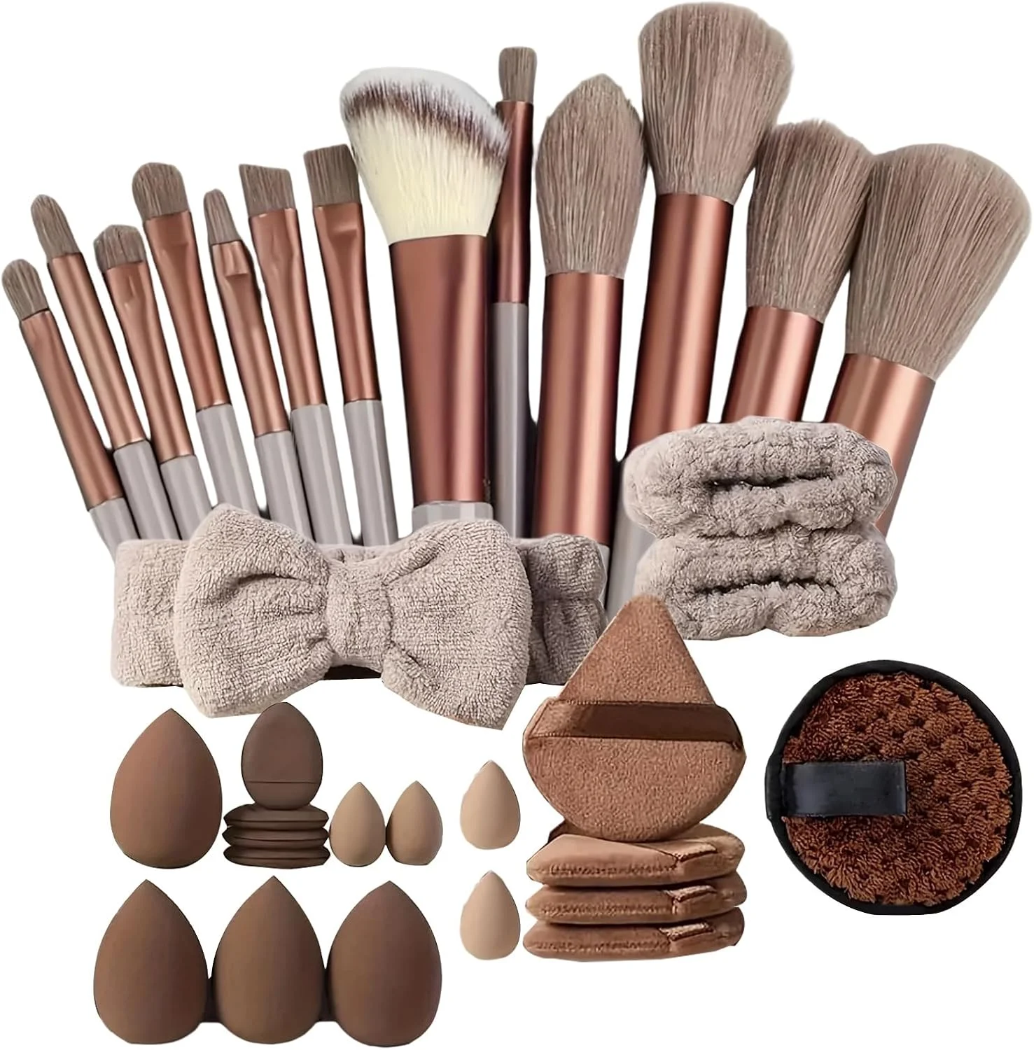 ست برس آرایشی - کیت آرایشی چند منظوره | ست ابزار نرم و قابل حمل لوازم آرایشی برای مبتدیان، هنرمندان، خانواده، دوستان، دوست دختر، همسر، دختر