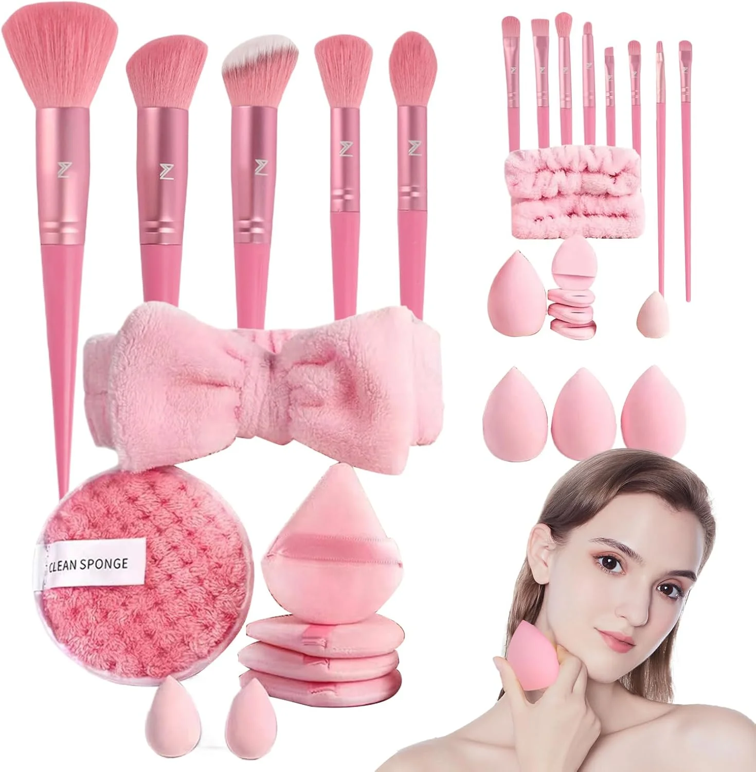 Makeup Brush Set - Makeup Kit Powder Blush Foundation Brushes,Soft Bristles Portable Cosmetic Tools for Women Girls Foundation Concealers Professionals Beginners