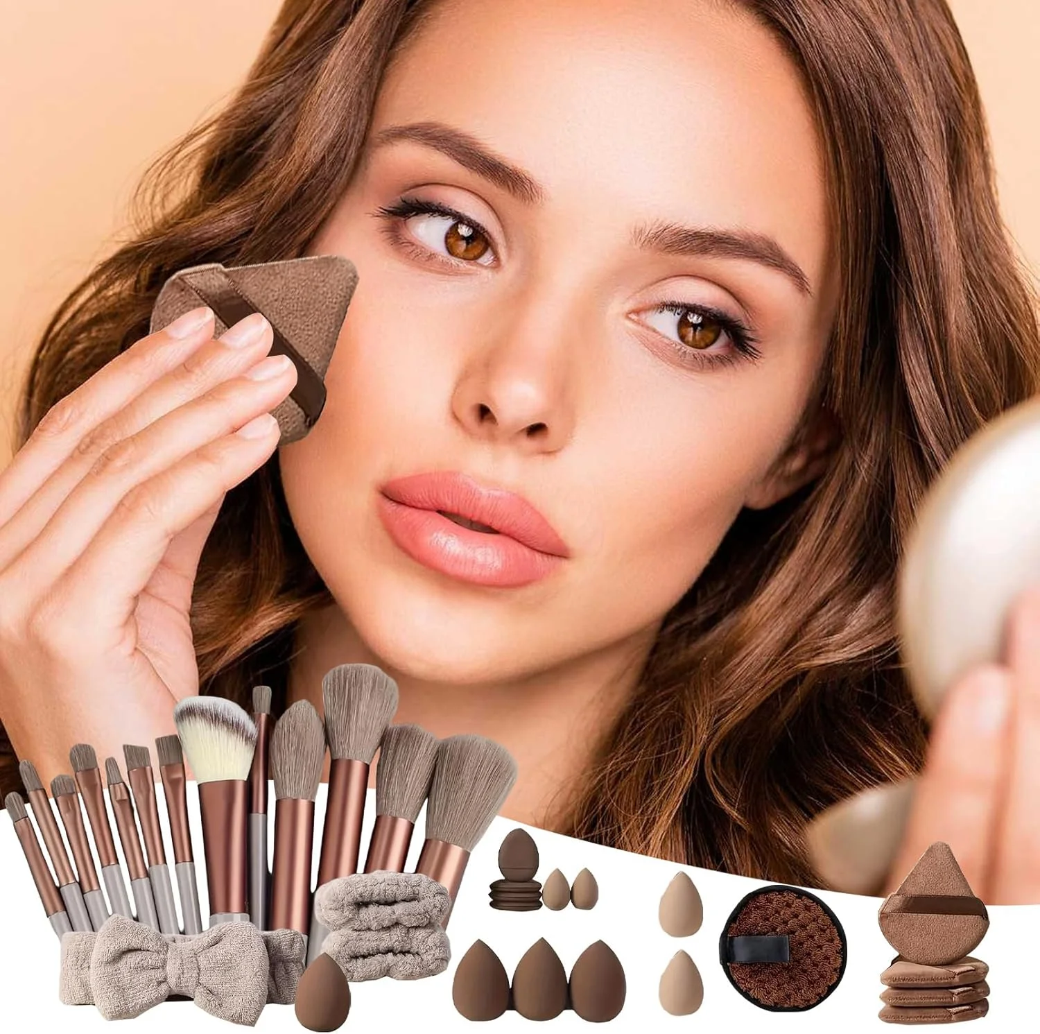 ست برس آرایشی - کیت آرایشی چند منظوره | ست ابزار نرم و قابل حمل لوازم آرایشی برای مبتدیان، هنرمندان، خانواده، دوستان، دوست دختر، همسر، دختر ست برس آرایشی - کیت آرایشی چند منظوره | ست ابزار نرم و قابل حمل لوازم آرایشی برای مبتدیان، هنرمندان، خانواده، دوستان، دوست دختر، همسر، دختر