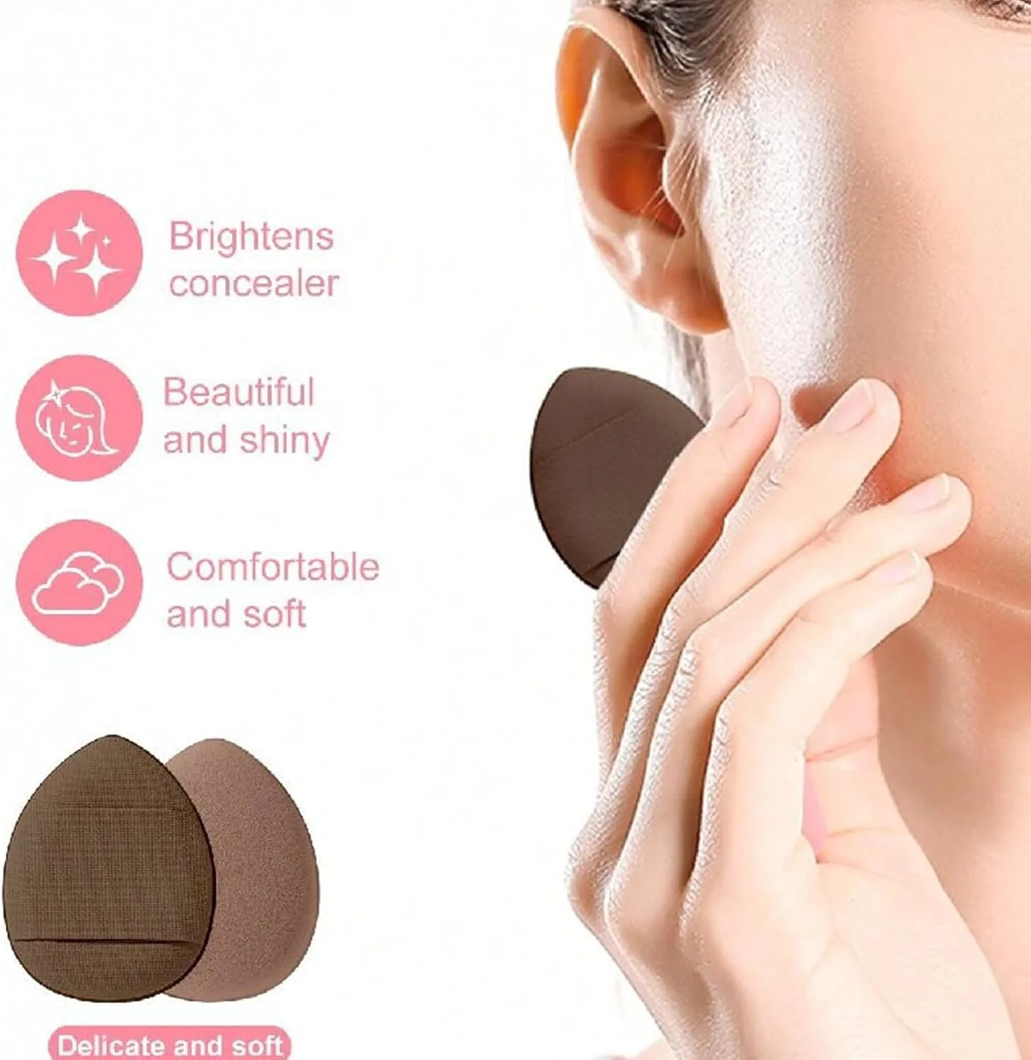 ست برس و اسفنج آرایشی، ست برس های آرایشی حرفه ای، کیت لوازم آرایشی حرفه ای اپلیکاتور کانتور برای سایه چشم و کرم پودر