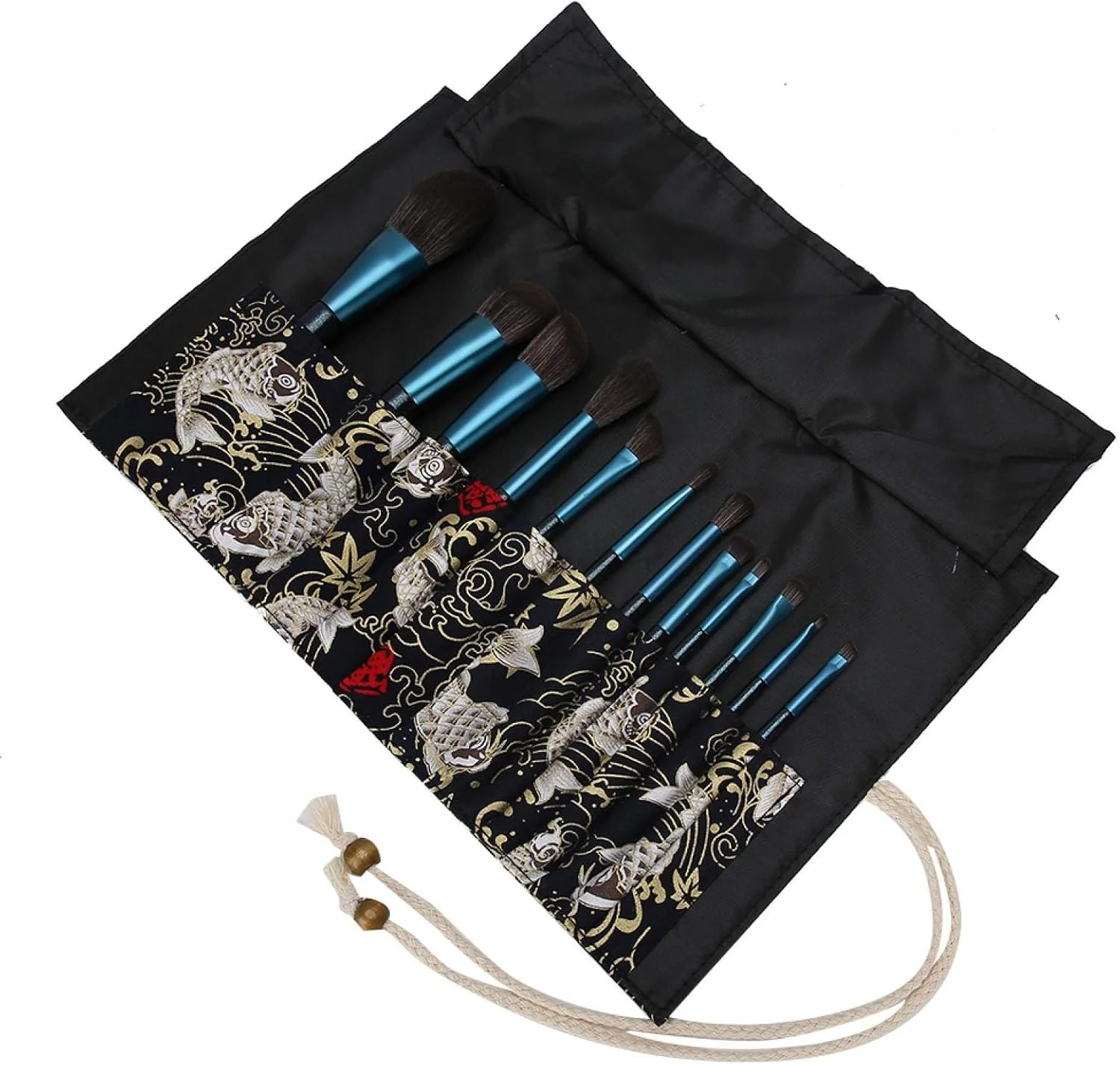 ست برس آرایشی، برس رژگونه، برس پودر، ابزار برس های آرایشی با کیف نگهداری