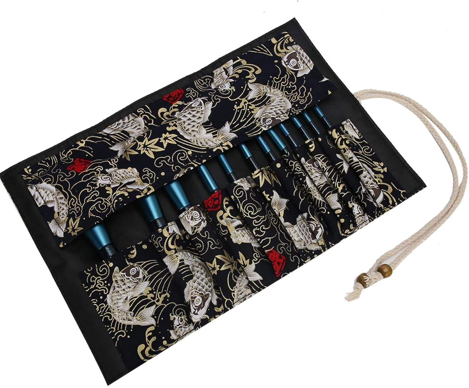 ست برس آرایشی، برس رژگونه، برس پودر، ابزار برس های آرایشی با کیف نگهداری