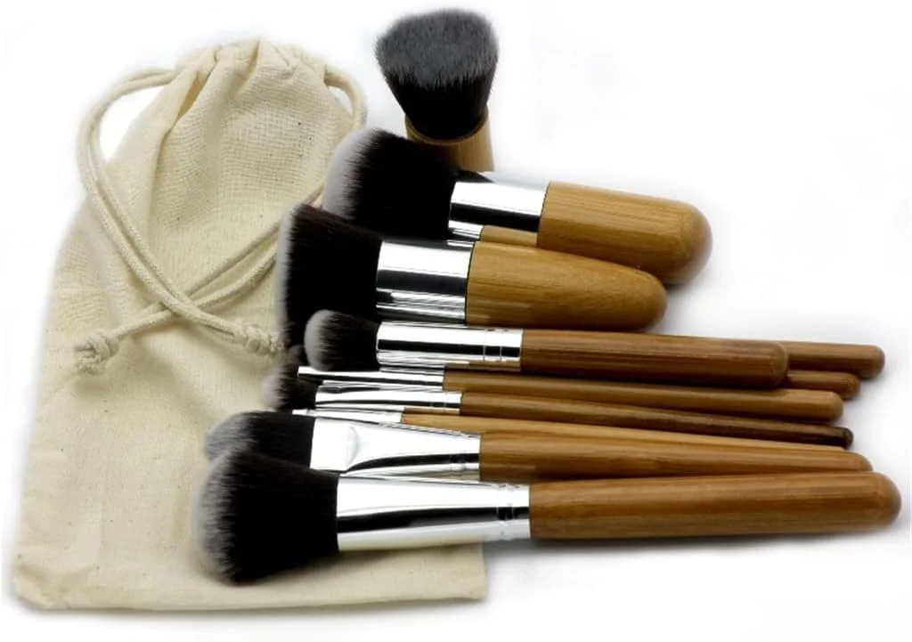 ست برس آرایشی 11 عددی دسته دار، ست برس آرایشی کیت سایه چشم، کانسیلر ابرو، رژگونه، کرم پودر، برس های آرایشی ابزار زیبایی محصولات آرایشی (رنگ: طبیعی، سایز: 11 عدد)