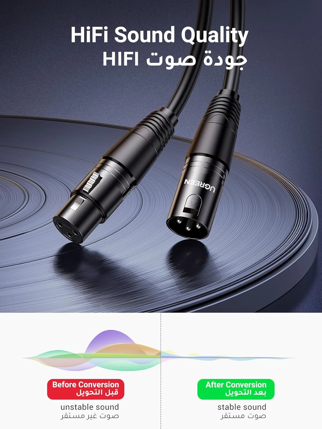 کابل XLR یوگرین، کابل افزایش طول میکروفون XLR نر به ماده 2 متری، سیم افزایش طول جک برای سیستم PA، ضبط کننده استودیو، آمپلی فایر، میکسر، سیستم بلندگو، یا ضبط حرفه ای، اجرای زنده کابل XLR یوگرین، کابل افزایش طول میکروفون XLR نر به ماده 2 متری، سیم افزایش طول جک برای سیستم PA، ضبط کننده استودیو، آمپلی فایر، میکسر، سیستم بلندگو، یا ضبط حرفه ای، اجرای زنده
