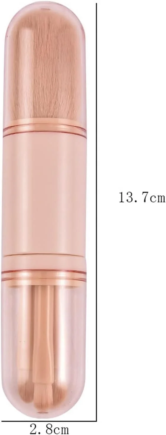 ست برس آرایشی قابل حمل تلسکوپی 4 در 1، شامل برس رژگونه، سایه چشم، پودر فیکس و رژ لب، مناسب برای آرایش صورت ست برس آرایشی قابل حمل تلسکوپی 4 در 1، شامل برس رژگونه، سایه چشم، پودر فیکس و رژ لب، مناسب برای آرایش صورت