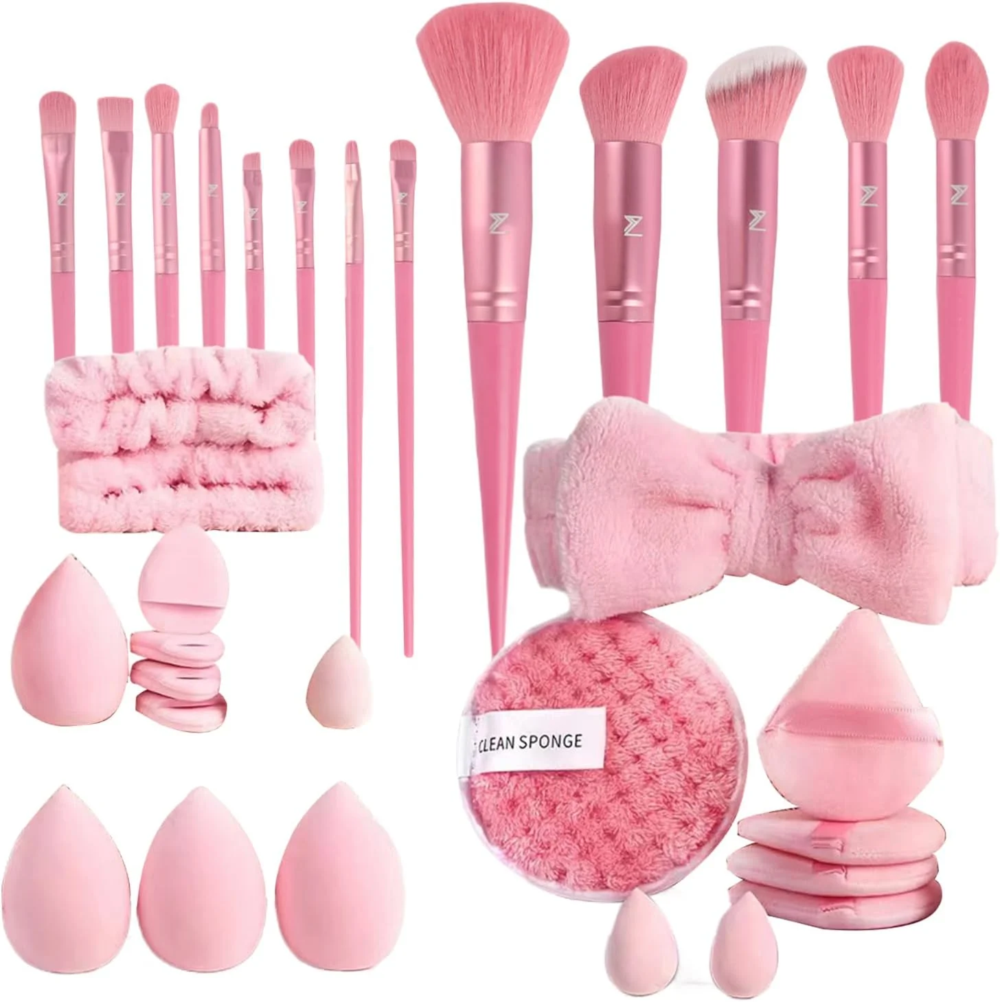 ست برس آرایشی برای زنان، برس های پودر رژگونه سایه چشم، برس های نرم لوازم آرایشی ابزار آرایش برای سایه چشم کانسیلرها زنان دختران مبتدیان حرفه ای ها