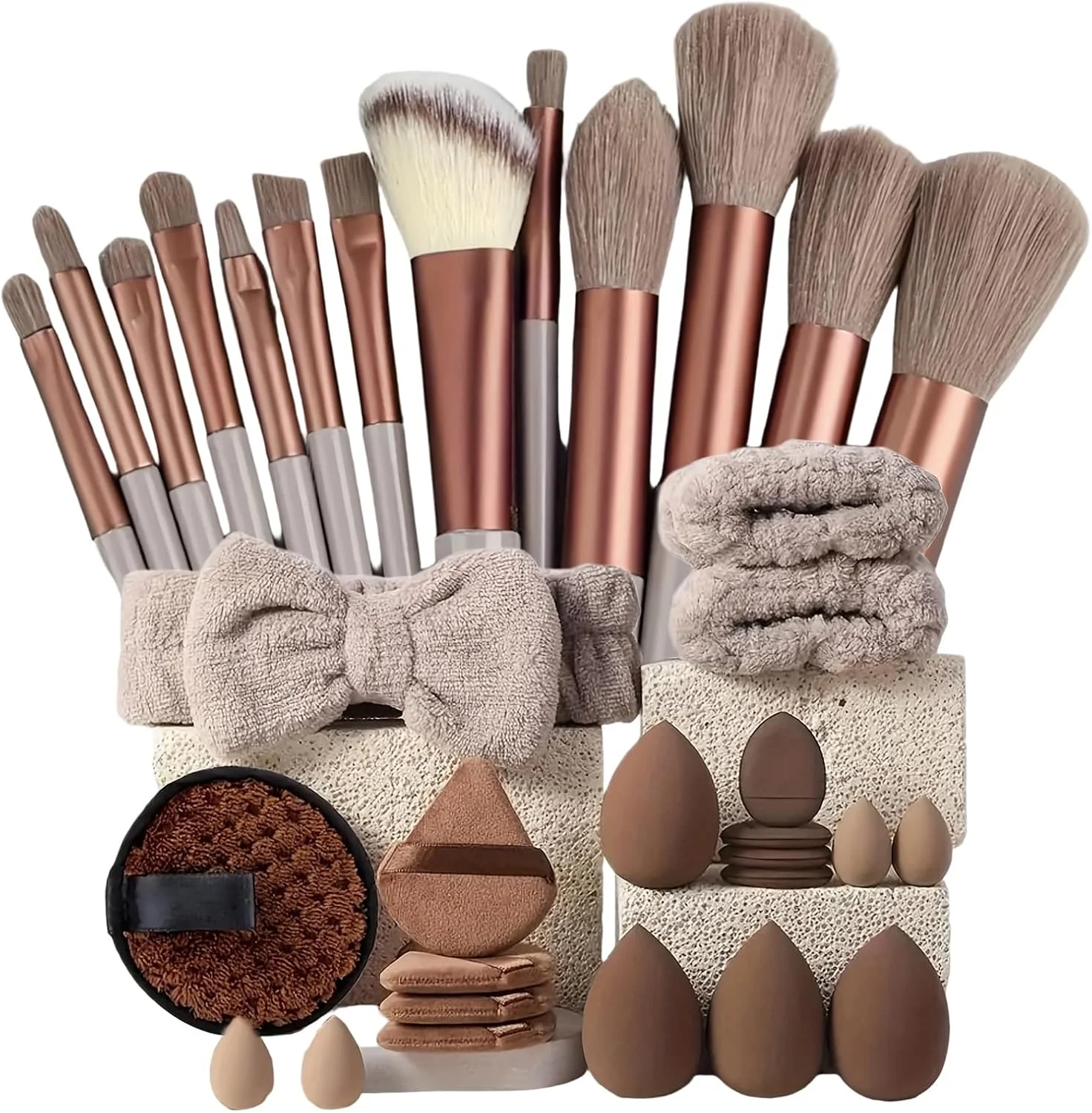 ست برس آرایشی | ست برس آرایشی مسافرتی - کیت ابزار نرم مجموعه لوازم آرایشی قابل حمل برای هنرمندان مبتدی، خانواده، دوستان، همسر و دختر