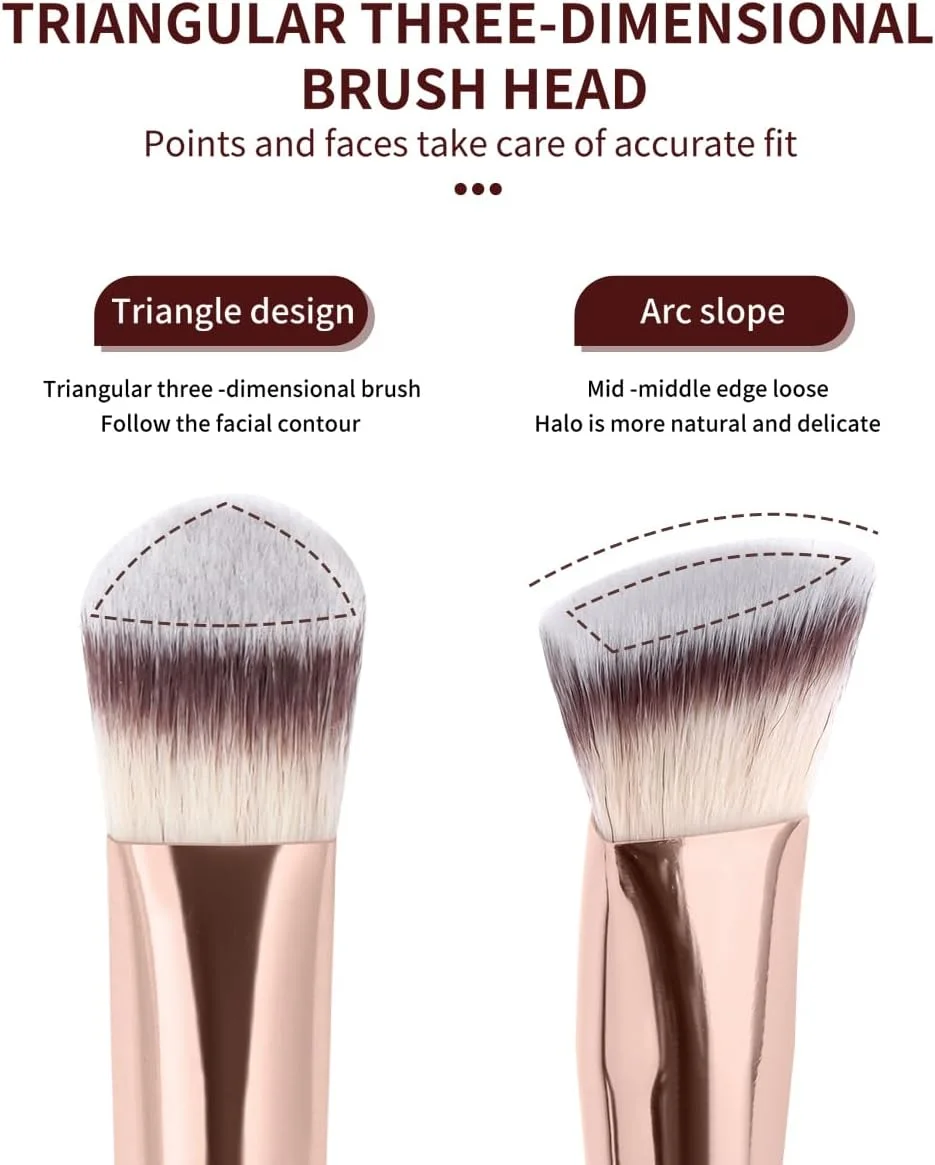 ست برس آرایشی 4 عددی MAANGE، برس های آرایشی برای کرم پودر، کانسیلر، کانتور، ترکیب مایع، برس آرایشی کابوکی صورت، صورتی رژگونه