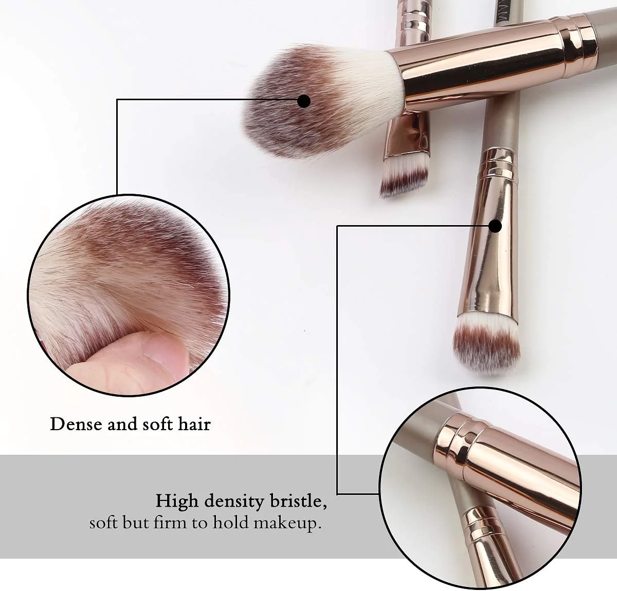 مجموعه برس آرایشی مانگه (شامپاین) - ست 20 عددی برس آرایشی حرفه ای شامل برس های کرم پودر، سایه چشم، رژگونه، برس مسافرتی کابوکی، برس های ترکیب کننده کانسیلر، پودر صورت و برس های آرایش چشم (شامپاین)