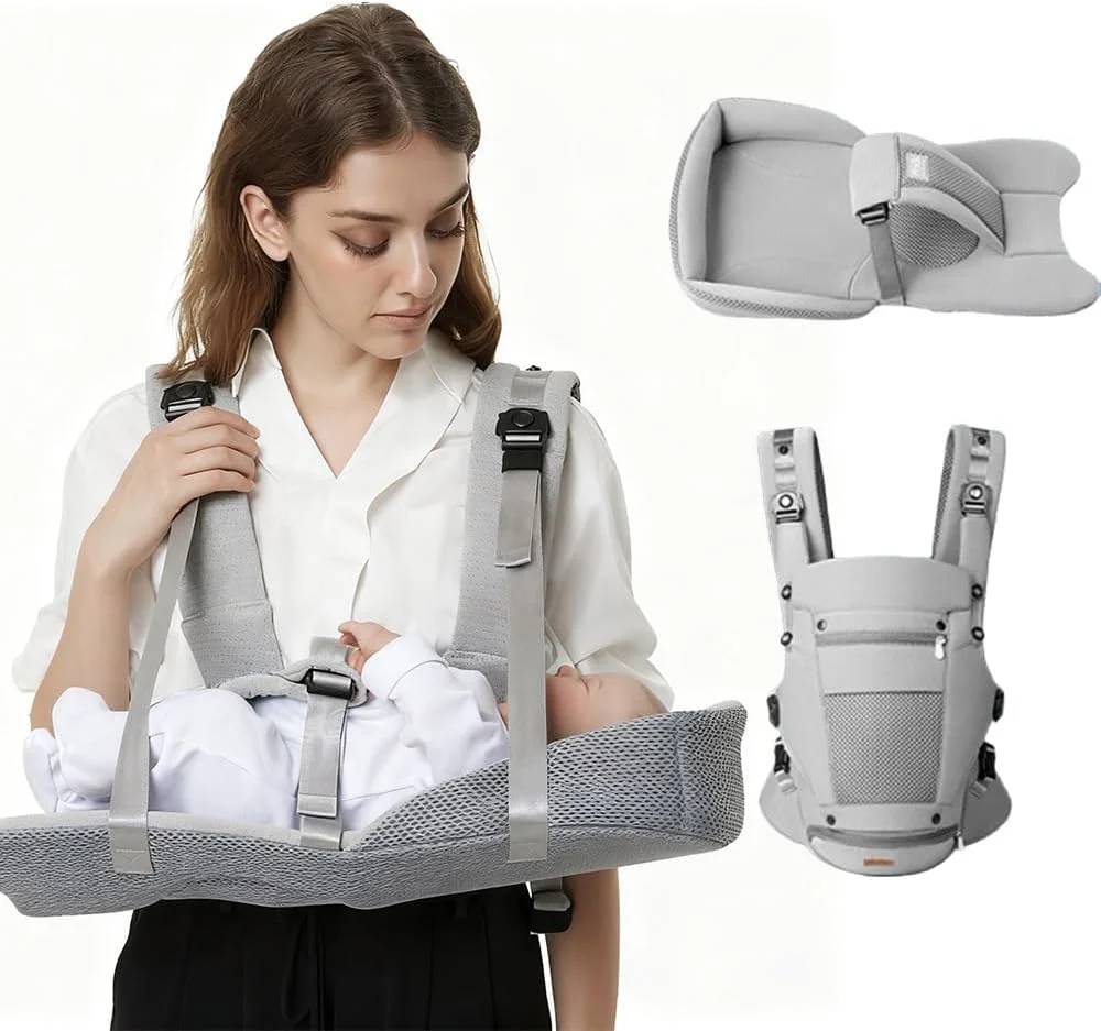 آغوشی نوزاد، آغوشی 3 در 1 نوزاد تا نوپا، آغوشی صندلی کمری قابل تنظیم و جداشدنی برای نوزاد 3 تا 20 کیلوگرم، مناسب تمام فصول، ایده آل برای خرید و مسافرت