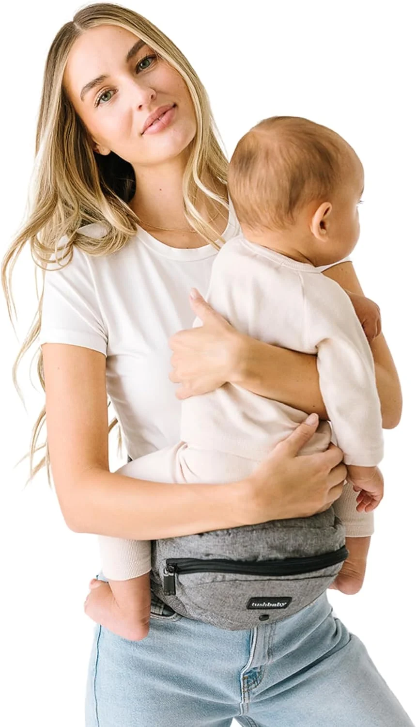 توش بیبی، تنها نشیمنگاه کمری دارای گواهی ایمنی برای حمل نوزاد - همانطور که در Shark Tank دیده شده است - قابل تنظیم، قابل شستشو در ماشین لباسشویی، ارگونومیک برای نوزاد، کودک نوپا و کودک، نشیمنگاه کمری ایمن و فوق العاده راحت خاکستری