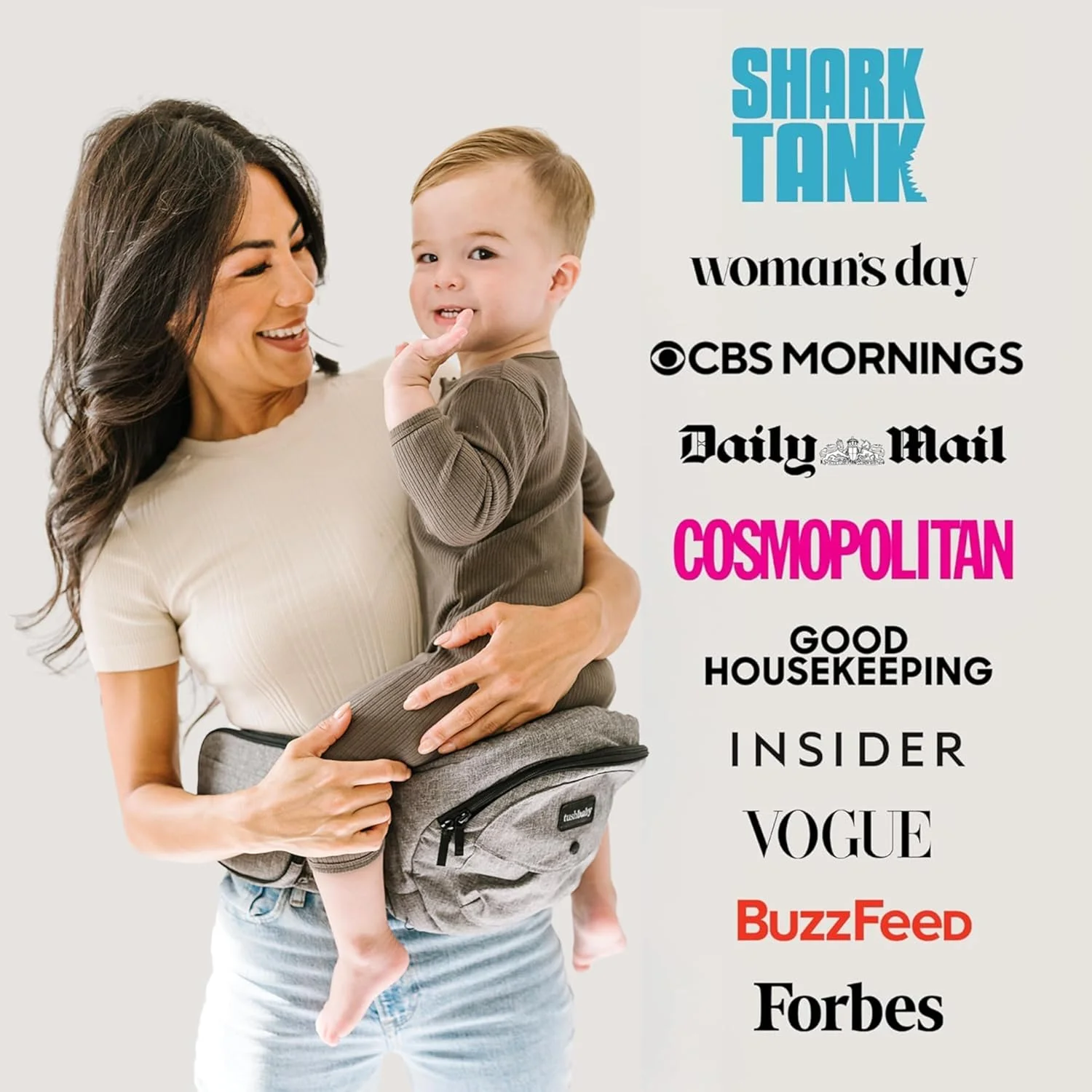 توش بیبی، تنها نشیمنگاه کمری دارای گواهی ایمنی برای حمل نوزاد - همانطور که در Shark Tank دیده شده است - قابل تنظیم، قابل شستشو در ماشین لباسشویی، ارگونومیک برای نوزاد، کودک نوپا و کودک، نشیمنگاه کمری ایمن و فوق العاده راحت خاکستری