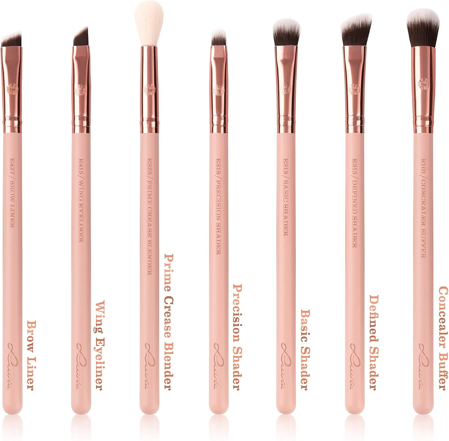 ست براش آرایشی Luvia به همراه کیف لوازم آرایشی - ست براش آرایشی رز گلدن وینتیج - 14 براش آرایشی/براش آرایشی حرفه ای در رنگ های نود/رز گلد - ایده هدیه - وگان