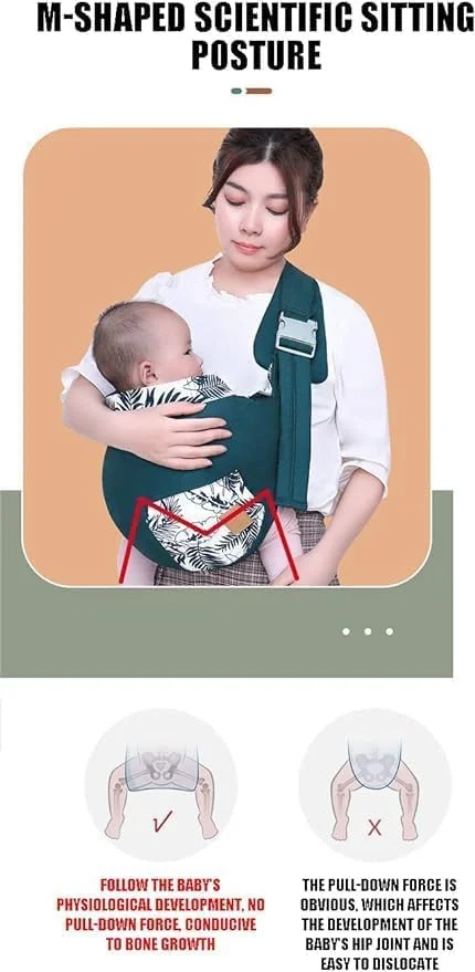 آغوشی نوزاد ZDALQDMJ، چند منظوره، قابل حمل، ارگونومیک، قابل تنظیم، ساخته شده از پنبه، مناسب برای حمل آسان نوزاد، کودک نوپا و ایده آل برای نوزاد