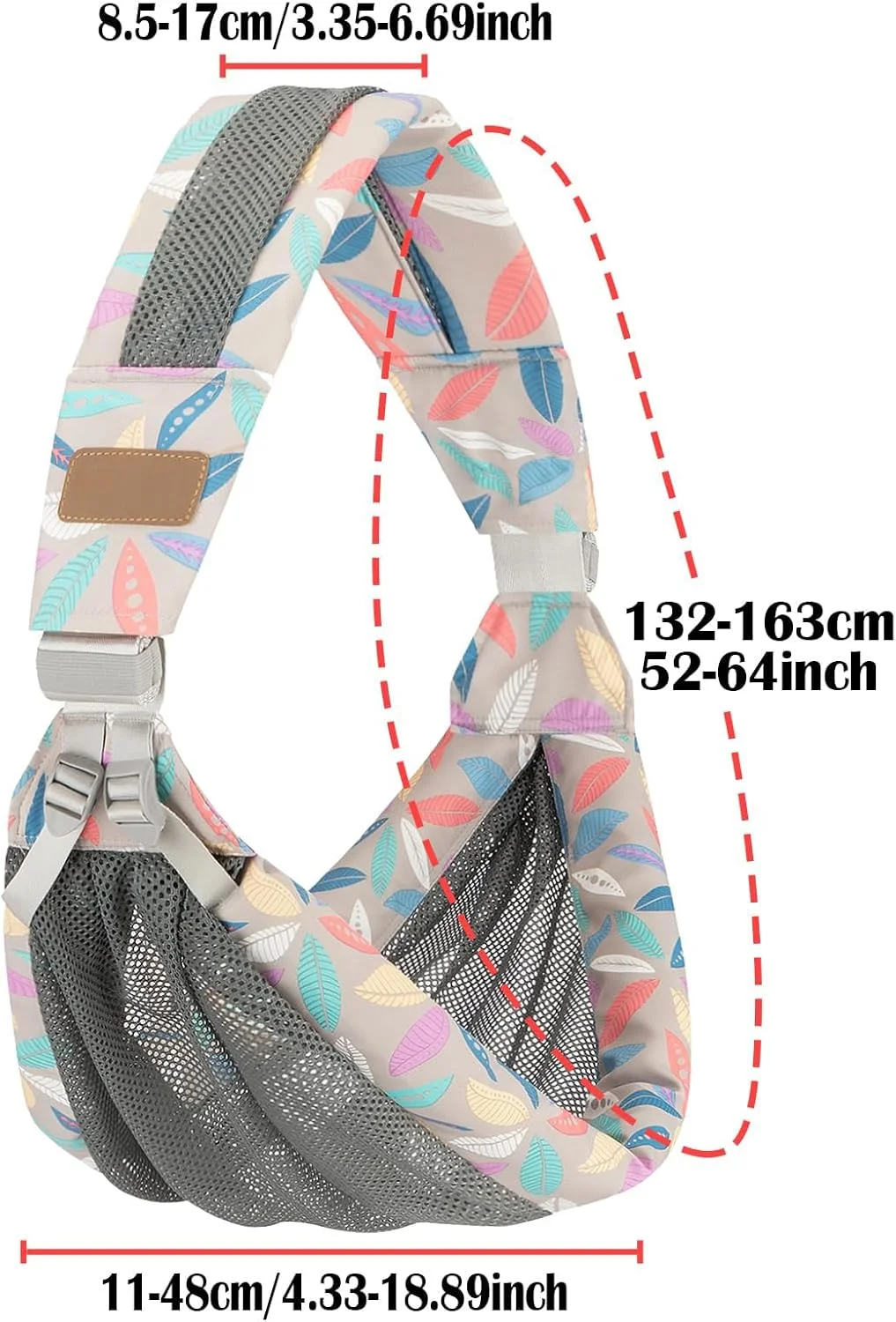 آغوشی نوزاد یک طرفه قابل تنظیم TERRIFI، آغوشی کم وزن توری و قابل تنفس، اسلینگ قابل حمل برای نوزاد تا کودک نوپا (3-18 کیلوگرم)، آغوشی نوزاد برای 3-36 ماهگی، برای دختران و پسران