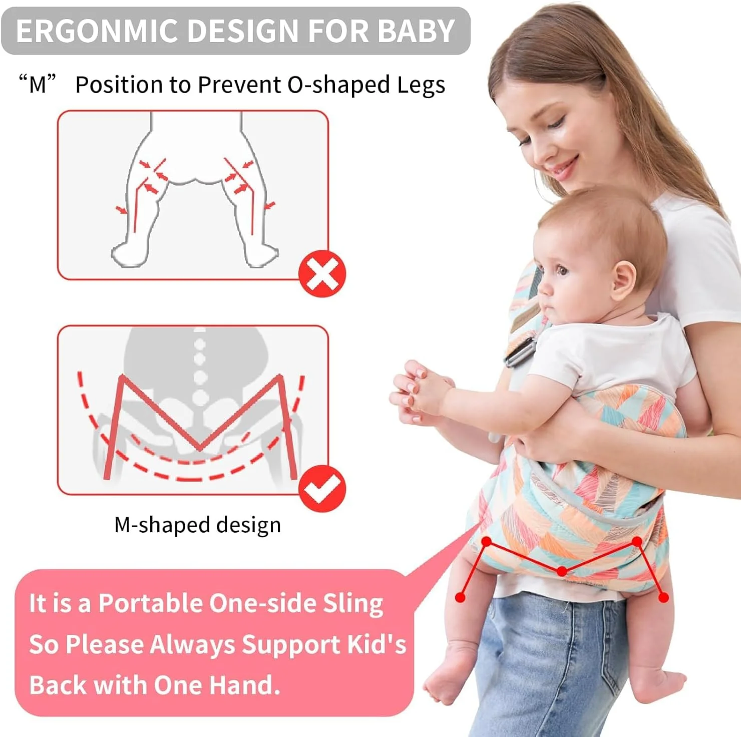 آغوشی نوزاد تی ان تی ای آی ایچ ال، آغوشی کم حجم کودک، آغوشی یک طرفه قابل حمل و سبک وزن، آغوشی نوزاد تا کودک نوپا برای حمل نوزادان تا 20 کیلوگرم، بند مناسب تمام فصول (رنگی)