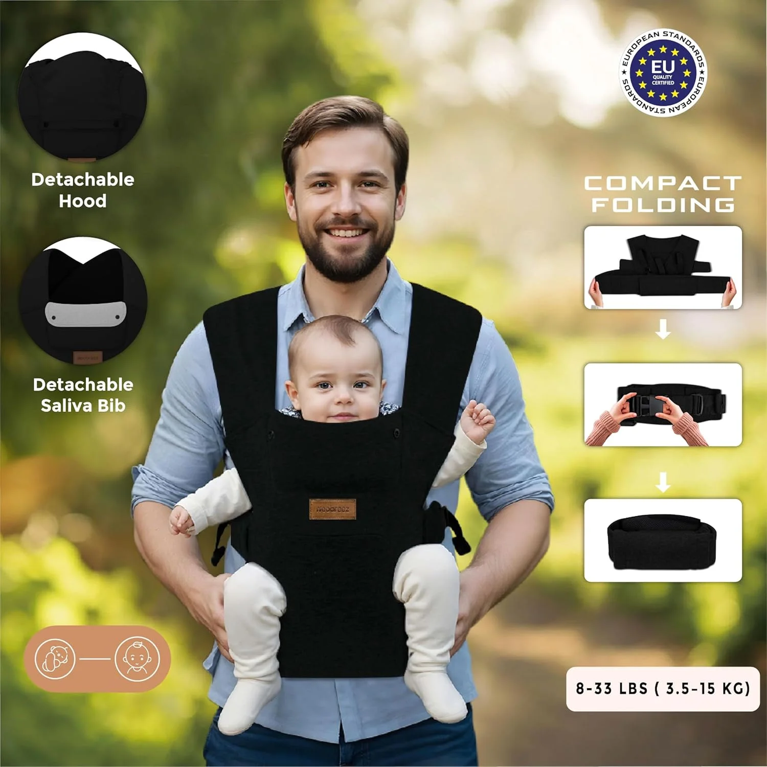 آغوشی نوزاد نئوبریز ZAVII 2-در-1 برای نوزادان تا کودکان نوپا، دارای پشتیبانی از سر، بسیار نرم و ارگونومیک، دارای کلاهک حریم خصوصی جداشدنی و پیش بند پنبه ای، آغوشی سبک وزن با قابلیت تنظیم آسان برای نوزاد، 3-12 کیلوگرم آغوشی نوزاد نئوبریز ZAVII 2-در-1 برای نوزادان تا کودکان نوپا، دارای پشتیبانی از سر، بسیار نرم و ارگونومیک، دارای کلاهک حریم خصوصی جداشدنی و پیش بند پنبه ای، آغوشی سبک وزن با قابلیت تنظیم آسان برای نوزاد، 3-12 کیلوگرم