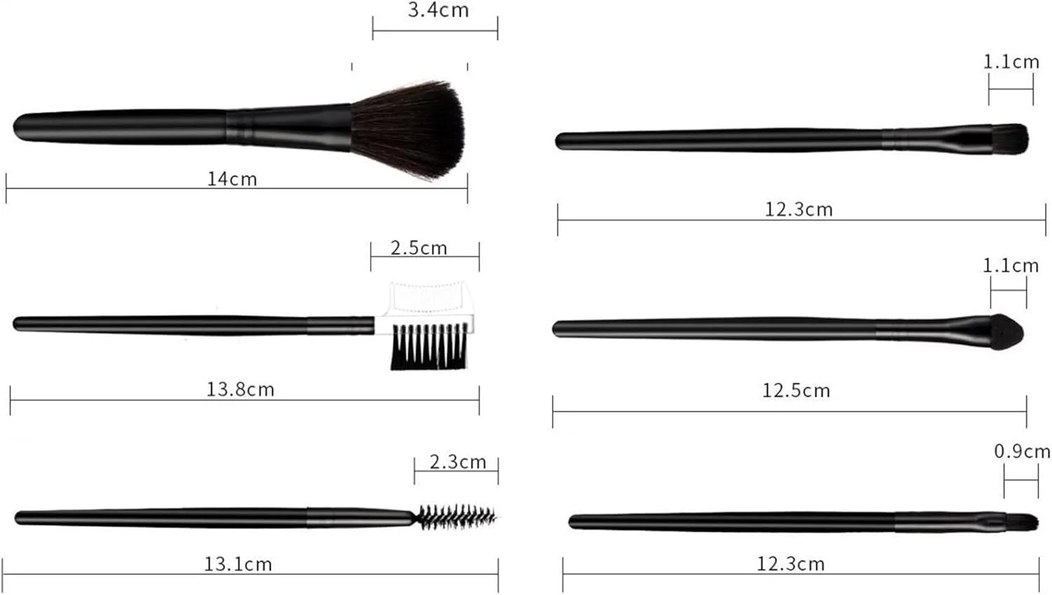 Lucky Interests 7pcs Face/Eye Premium Synthetic Essential Makeup Brush Set, Compact & Portable Cosmetics Brushes Kit Travel Brushes for Foundation Powder Blending Concealers Eyeshadow Eyebrow, Brown