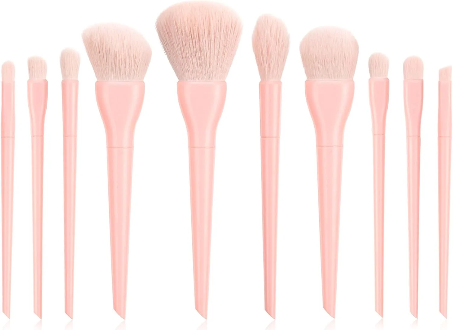 ست برس آرایشی 10 عددی Lucky Interests، برس های ممتاز مصنوعی برای کرم پودر، سایه چشم، کابوکی، ابرو، خط چشم، کانسیلر، خط لب، ست برس آرایشی مسافرتی، کیت برس آرایشی