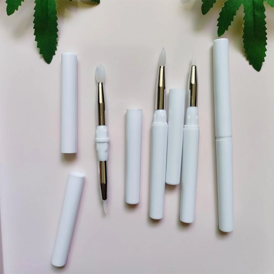 LORMAY 4 Pcs Double Sided Silicone Makeup Brushes for Eyeliner, Eyeshadow, and Lip Mask