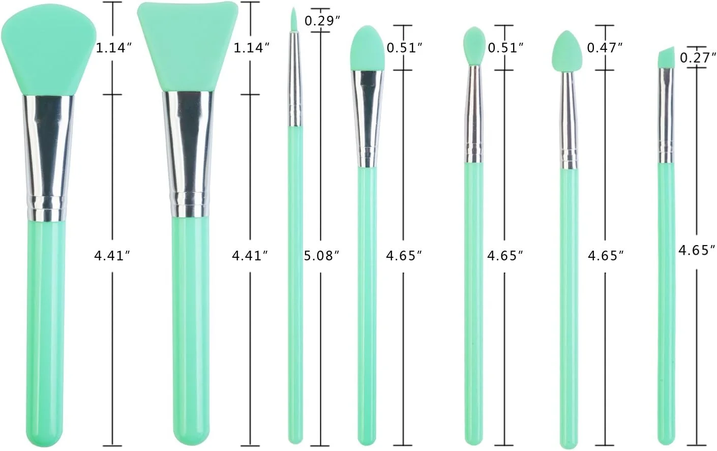 ست برس آرایشی سیلیکونی 7 تکه LORMAY: برس ماسک صورت، خط چشم، ابرو، سایه چشم، برس های آرایشی لب (سبز نعنایی) ست برس آرایشی سیلیکونی 7 تکه LORMAY: برس ماسک صورت، خط چشم، ابرو، سایه چشم، برس های آرایشی لب (سبز نعنایی)