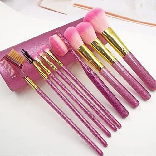 ست براش آرایشی 9 تکه Linjolly، براش های آرایشی اکلیلی و درخشان کریستالی برای کرم پودر، ترکیب، پودر، کانتور، ابزار آرایش صورت و محصولات آرایشی ست براش آرایشی 9 تکه Linjolly، براش های آرایشی اکلیلی و درخشان کریستالی برای کرم پودر، ترکیب، پودر، کانتور، ابزار آرایش صورت و محصولات آرایشی