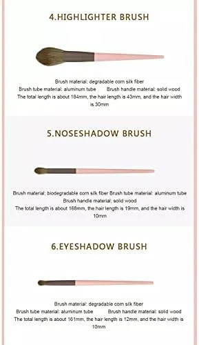 ست برس آرایشی لینجولی، مجموعه برس آرایشی حرفه ای 11 تکه، صورتی، سایه چشم، ترکیب، پودر، کرم پودر، ابرو، صورت، ابزار آرایشی چشم، محصولات آرایشی