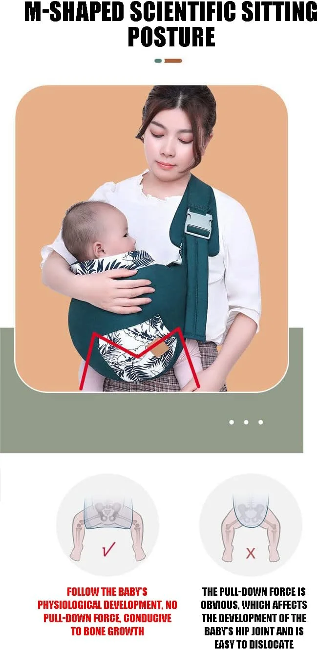 آغوشی نوزاد NP، چند منظوره، قابل حمل، آغوشی نوزاد، ارگونومیک، قابل تنظیم، آغوشی شانه ای پنبه ای برای سهولت در پوشیدن و حمل نوزاد، کودک نوپا و ایده آل برای نوزاد