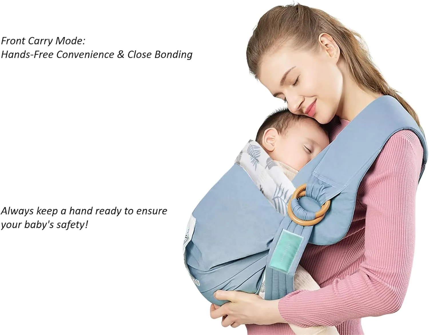 آغوشی اسلینگ نوزاد MOTIM، آغوشی یک طرفه برای کودک نوپا، آغوشی نخی طبیعی نگهدارنده نوزاد، بسیار راحت با حلقه های محکم برای نوزاد تا کودک نوپا تا 15 کیلوگرم