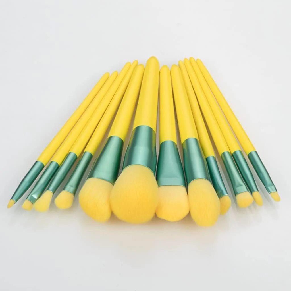 ست برس آرایشی لینجولی 12 عددی، مجموعه برس های آرایشی پودر سایه چشم کرم پودر رژگونه ترکیب ابزار برس آرایش زیبایی محصولات آرایشی