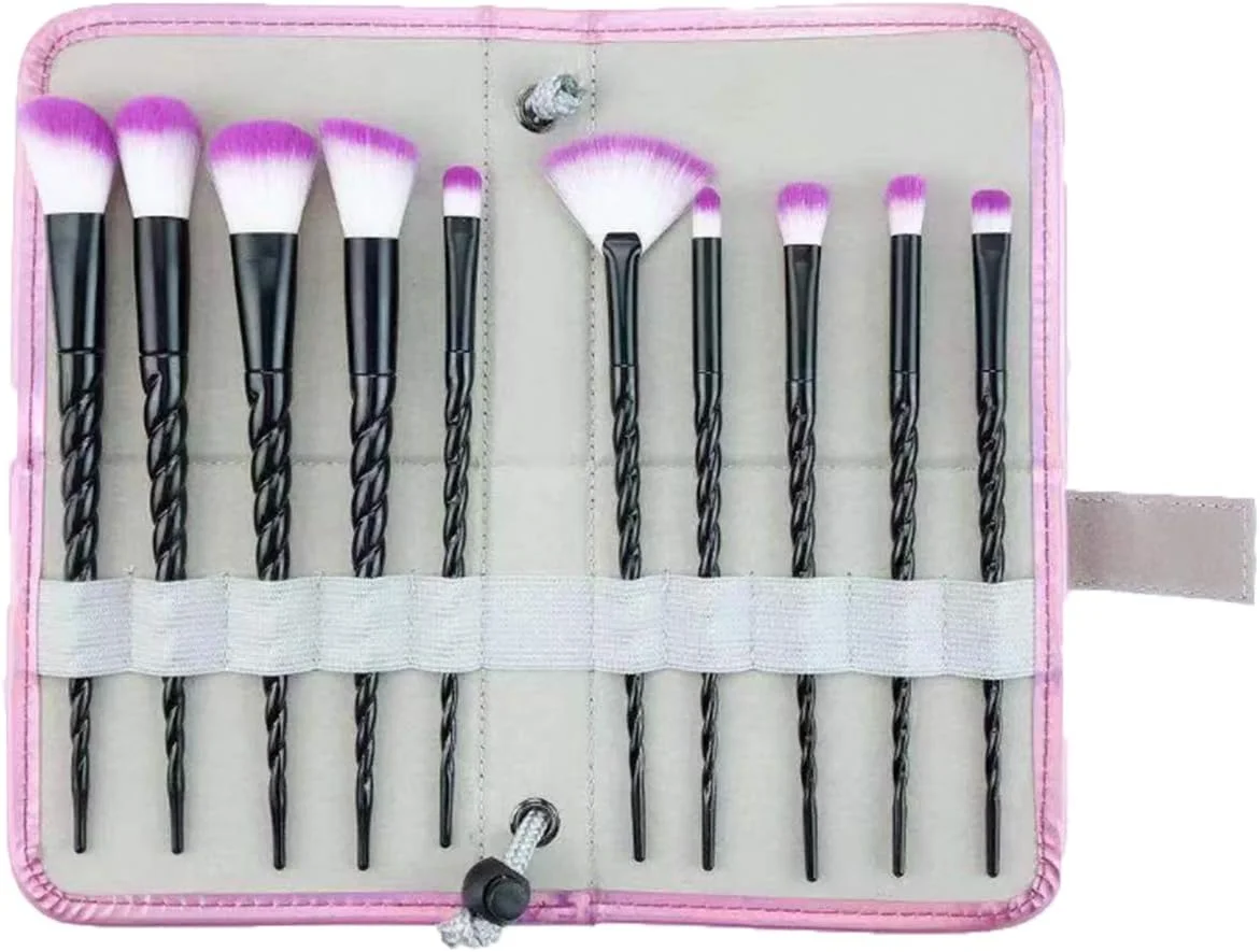 لتوج دبستانی تک شاخ 10 تکه ست برس آرایشی سایه چشم و رژگونه با کیف صورتی لتوج دبستانی تک شاخ 10 تکه ست برس آرایشی سایه چشم و رژگونه با کیف صورتی