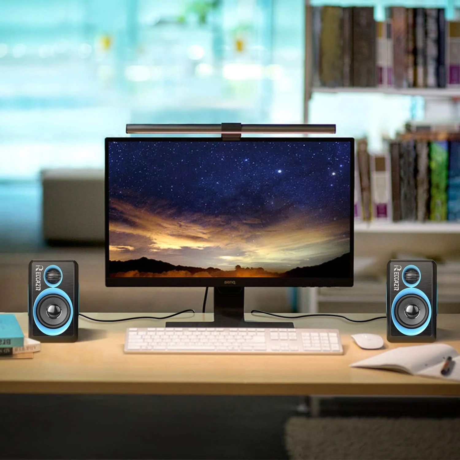 اسپیکر کامپیوتر فراگیر RECCAZR با باس عمیق، اسپیکر چند رسانه ای سیمی USB برای رایانه شخصی/لپ تاپ/تلفن هوشمند، دارای چهار دیافراگم بلندگوی داخلی اسپیکر کامپیوتر فراگیر RECCAZR با باس عمیق، اسپیکر چند رسانه ای سیمی USB برای رایانه شخصی/لپ تاپ/تلفن هوشمند، دارای چهار دیافراگم بلندگوی داخلی