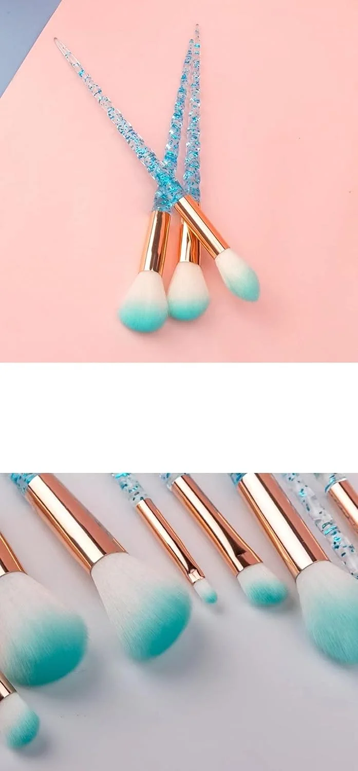 ست برس آرایشی 10 عددی LeMall، برس های حرفه ای مسافرتی با کیف نگهدارنده برای کرم پودر، ترکیب، رژگونه، کانسیلر و سایه چشم - آبی ست برس آرایشی 10 عددی LeMall، برس های حرفه ای مسافرتی با کیف نگهدارنده برای کرم پودر، ترکیب، رژگونه، کانسیلر و سایه چشم - آبی