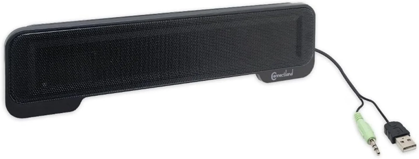اسپیکر لپ تاپ سیبا مدل CL-SPK20138 با اتصال USB و جک 3.5 میلی‌متری - ساندبار کلیپسی قابل حمل و جمع و جور با طراحی استریو، تغذیه از طریق USB و اتصال جک 3.5 میلی‌متری صدا، رنگ مشکی.
