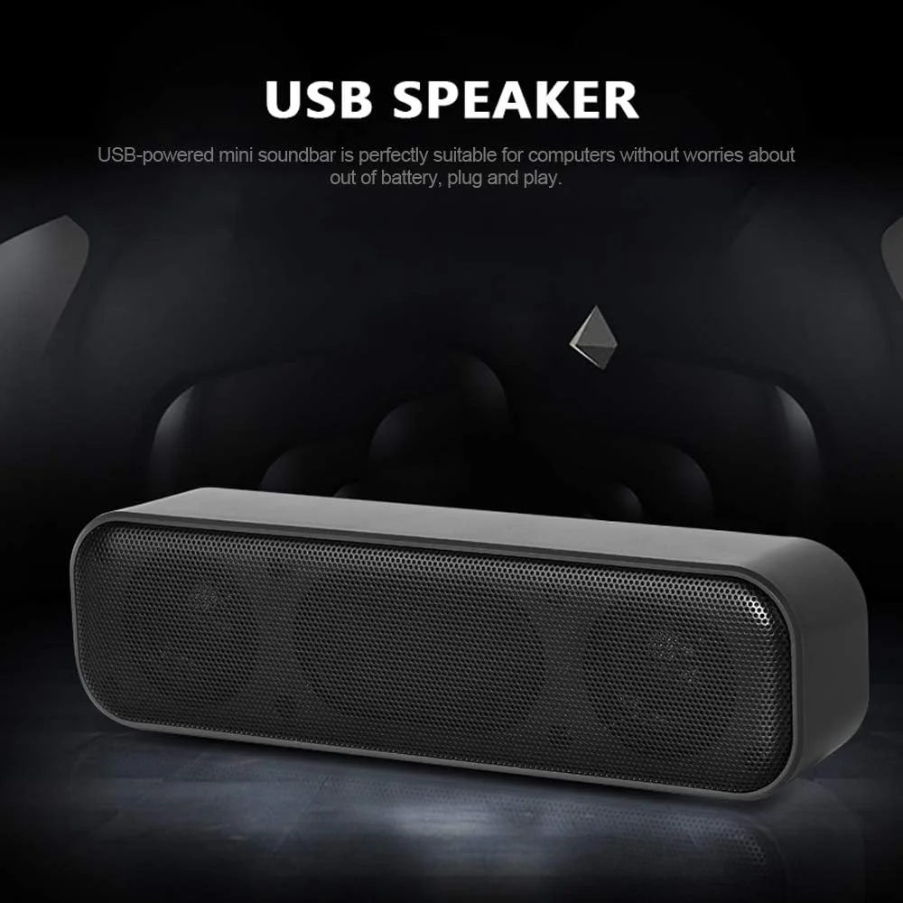 اسپیکر دسکتاپ ساندبار با تغذیه USB، اسپیکر سیمی کامپیوتر، جعبه صدا برای تلویزیون، کامپیوتر رومیزی، لپ تاپ