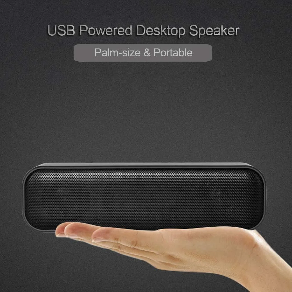 اسپیکر دسکتاپ ساندبار با تغذیه USB، اسپیکر سیمی کامپیوتر، جعبه صدا برای تلویزیون، کامپیوتر رومیزی، لپ تاپ