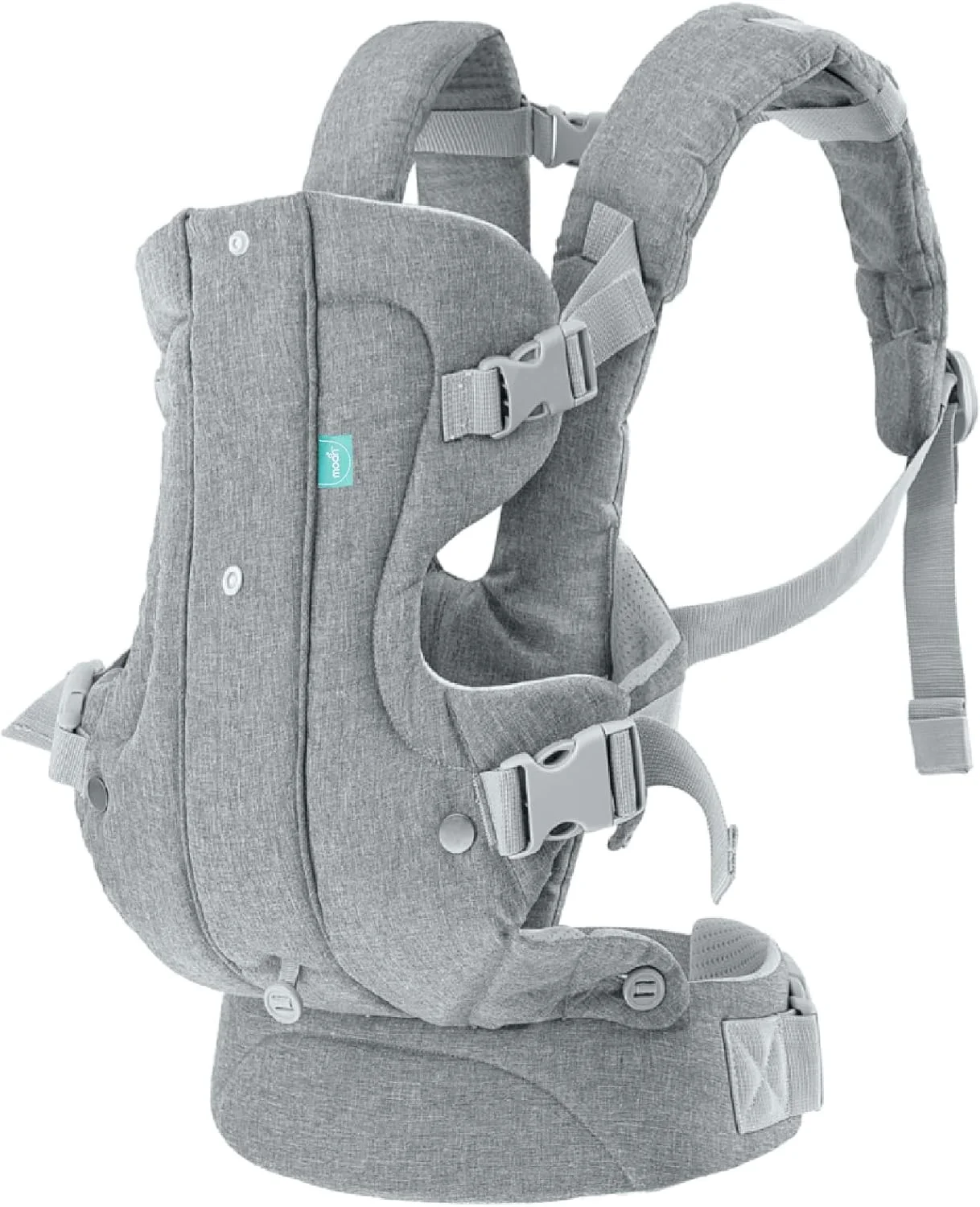 آغوشی نوزاد 4 در 1 دو طرفه Moon Brand KaryGo - سبک وزن، ارگونومیک، طراحی تبدیل پذیر با پشتیبانی سر پد دار و بند های قابل تنظیم - 39x20x51 سانتی متر، برای وزن 3.6-15 کیلوگرم - خاکستری
