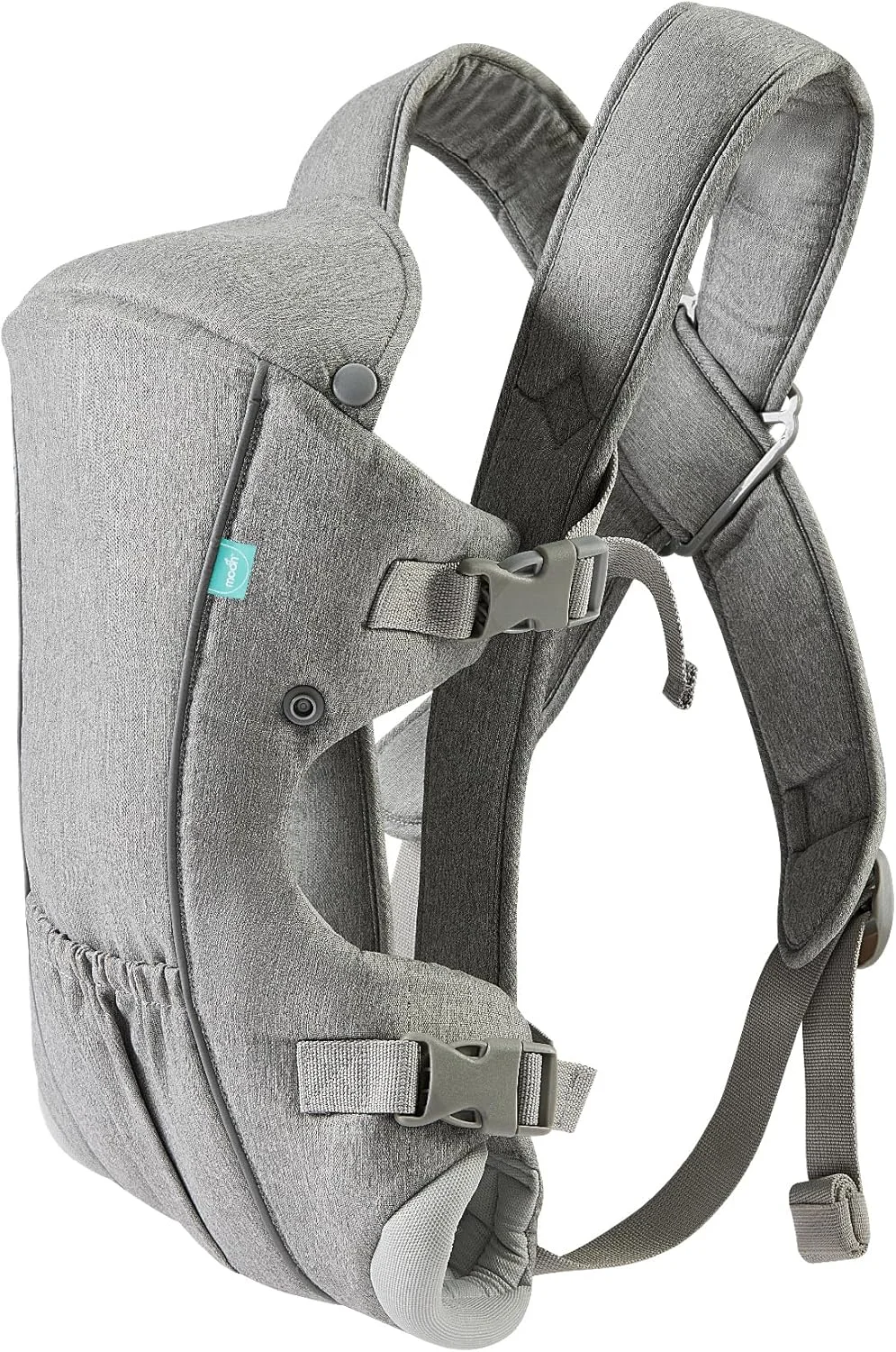 آغوشی دو طرفه کودک مون برند KaryGo - سبک، ارگونومیک، طراحی قابل تبدیل با پشتیبانی سر پد دار و بند های قابل تنظیم - مناسب برای وزن 3.6 تا 15 کیلوگرم - خاکستری