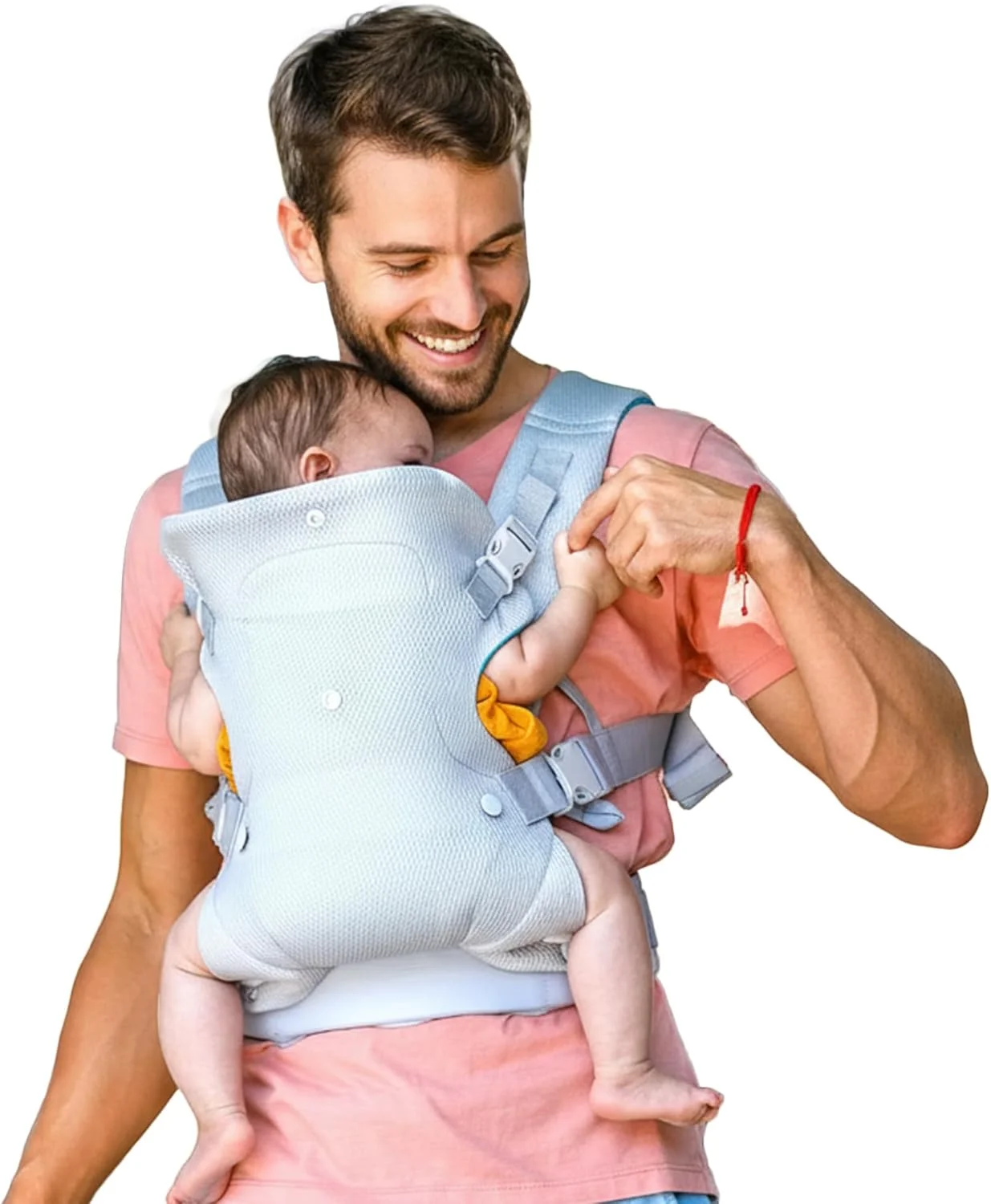 آغوشی نوزاد 4 در 1 LUB - آغوشی ارگونومیک و قابل تبدیل جلو و پشت برای نوزادان و کودکان نوپا، رو به داخل و رو به بیرون - مشکی و خاکستری - 3.6 تا 14.5 کیلوگرم (خاکستری)