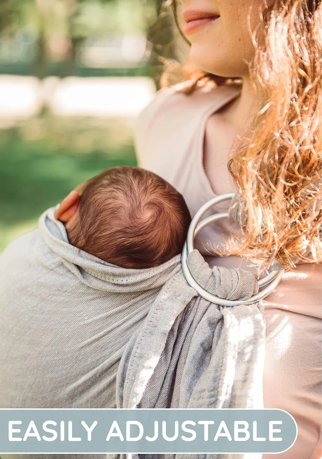 آغوشی نوزاد و حلقه ای MAKINGTEC - آغوشی پارچه ای نخی برای نوزادان و کودکان نوپا (خاکستری)