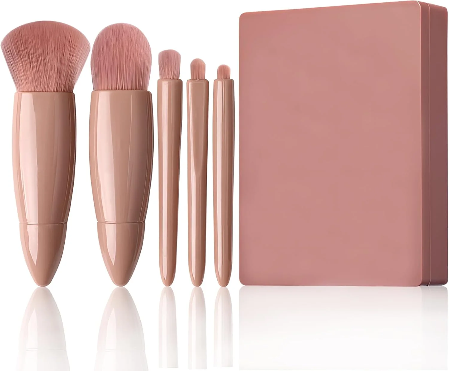 ست برس آرایشی مسافرتی کوتین صورتی با آینه، مجموعه 5 عددی برس های مینی کامل با عملکرد (10.6 سانتی متر * 7.6 سانتی متر) ست برس آرایشی مسافرتی کوتین صورتی با آینه، مجموعه 5 عددی برس های مینی کامل با عملکرد (10.6 سانتی متر * 7.6 سانتی متر)