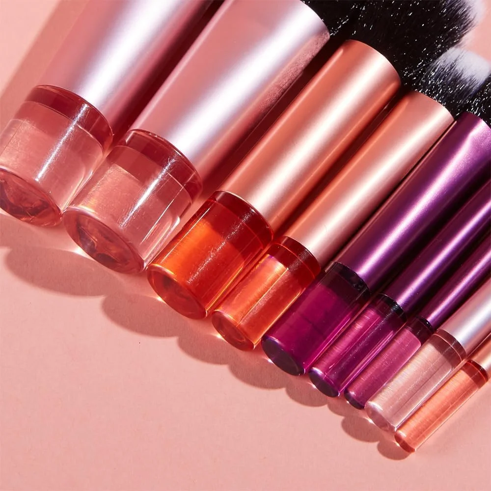 ست برس آرایشی قابل حمل KOWVOWZ، 10 تکه، مینی، کامل و کاربردی، به همراه کیف برس