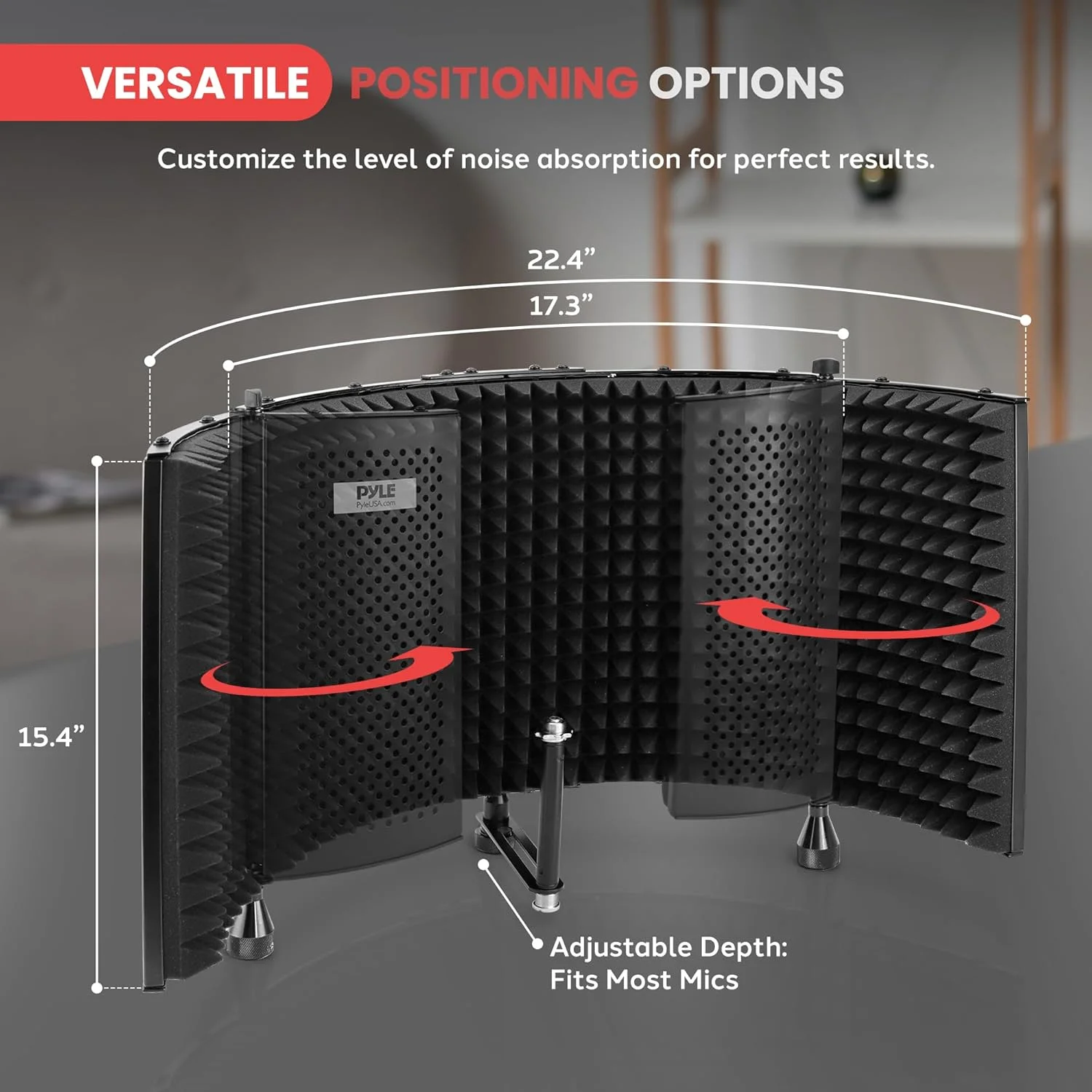 پدهای فوم عایق میکروفون استودیویی Pyle - فیلتر پنل فوم آکوستیک 5 برای عایق صدا، پخش کننده کاهش نویز با پایه ضد لرزش، ایده آل برای ضبط حرفه ای صدا و موسیقی، 56x38x38 سانتی متر پدهای فوم عایق میکروفون استودیویی Pyle - فیلتر پنل فوم آکوستیک 5 برای عایق صدا، پخش کننده کاهش نویز با پایه ضد لرزش، ایده آل برای ضبط حرفه ای صدا و موسیقی، 56x38x38 سانتی متر