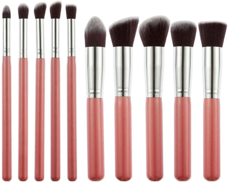 ست برس آرایشی سایه چشم خوشی، صورتی، 10 عددی ست برس آرایشی سایه چشم خوشی، صورتی، 10 عددی