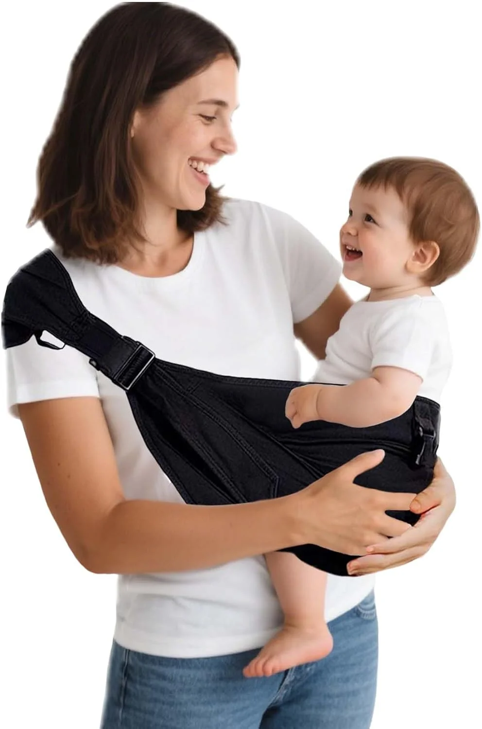 آغوشی نوزاد JOYNCLEON: آغوشی کودک نوپا پسرانه دخترانه لوازم ضروری نوزاد تا کودک نوپا ایمن ضد لغزش آغوشی نیمه پیچیده کودک مشکی