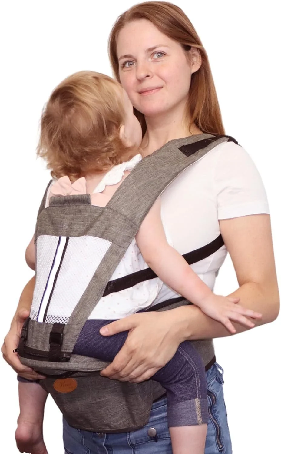 آغوشی نوزاد با نشیمنگاه کمری - کمربند قابل تنظیم با محافظ شکم سه بعدی، طراحی ارگونومیک با جیب های متعدد برای نوزادان و کودکان نوپا، شامل بند شانه برای راحتی بیشتر