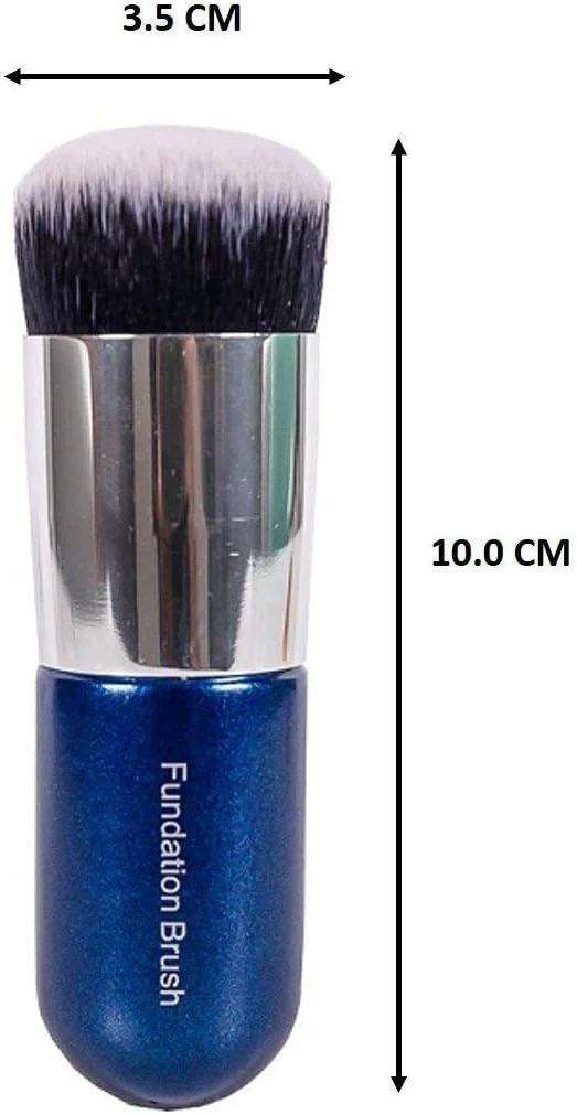 مجموعه براش آرایشی سایه چشم خلنی فاندیشن، صورتی (مجموعه 10 عددی) به همراه براش کرم پودر آبی