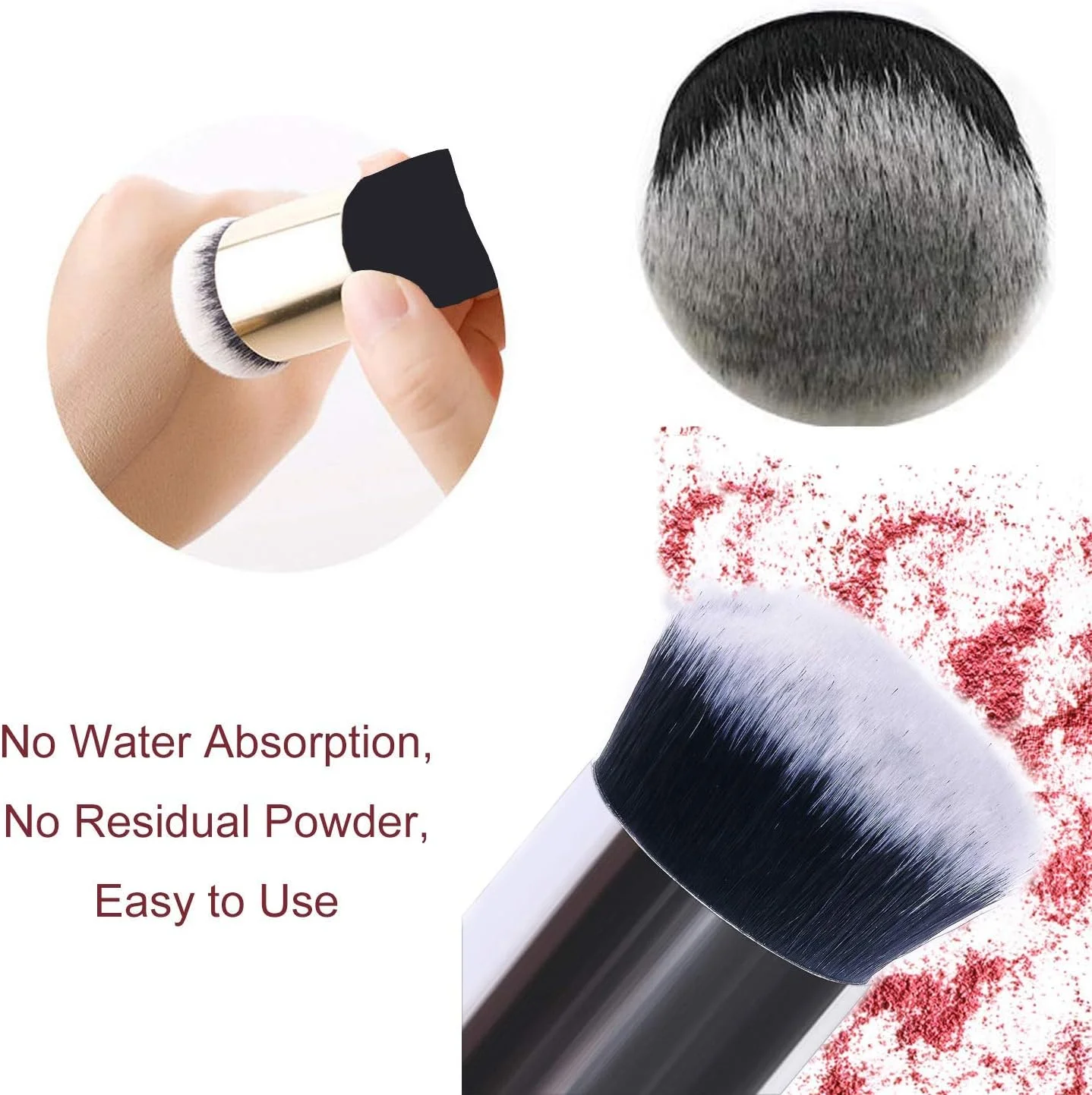 مجموعه براش آرایشی سایه چشم خلنی فاندیشن، صورتی (مجموعه 10 عددی) به همراه براش کرم پودر آبی